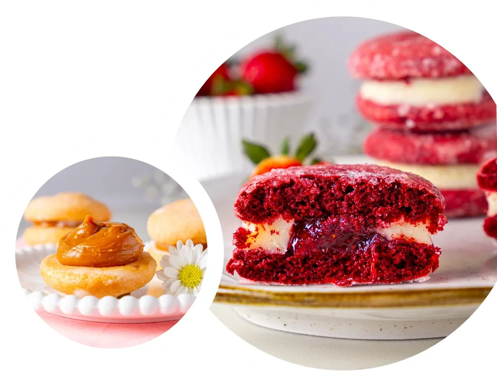 Bem casados tradicionais e na versão red velvet